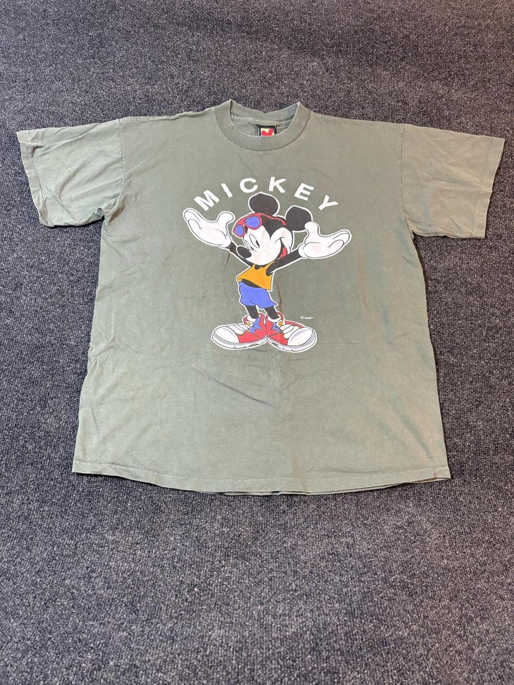 Vintage Mickey Unlimited Shirt Mens XL Green Graphic Mickey Mouse USA Disney